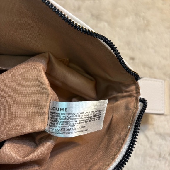 NWT Loume Crossbody Bag Cream Gold-Tone Hardwar Pebbled Faux Leather Nylon Strap - Picture 12 of 16